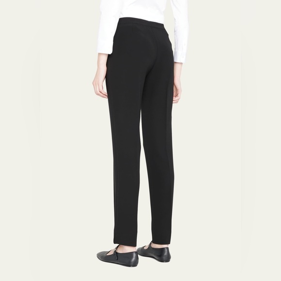 Lafayette 148 Bleecker Pants Size 10 Black Slim Leg Trouser Minimalist Designer - Picture 7 of 16